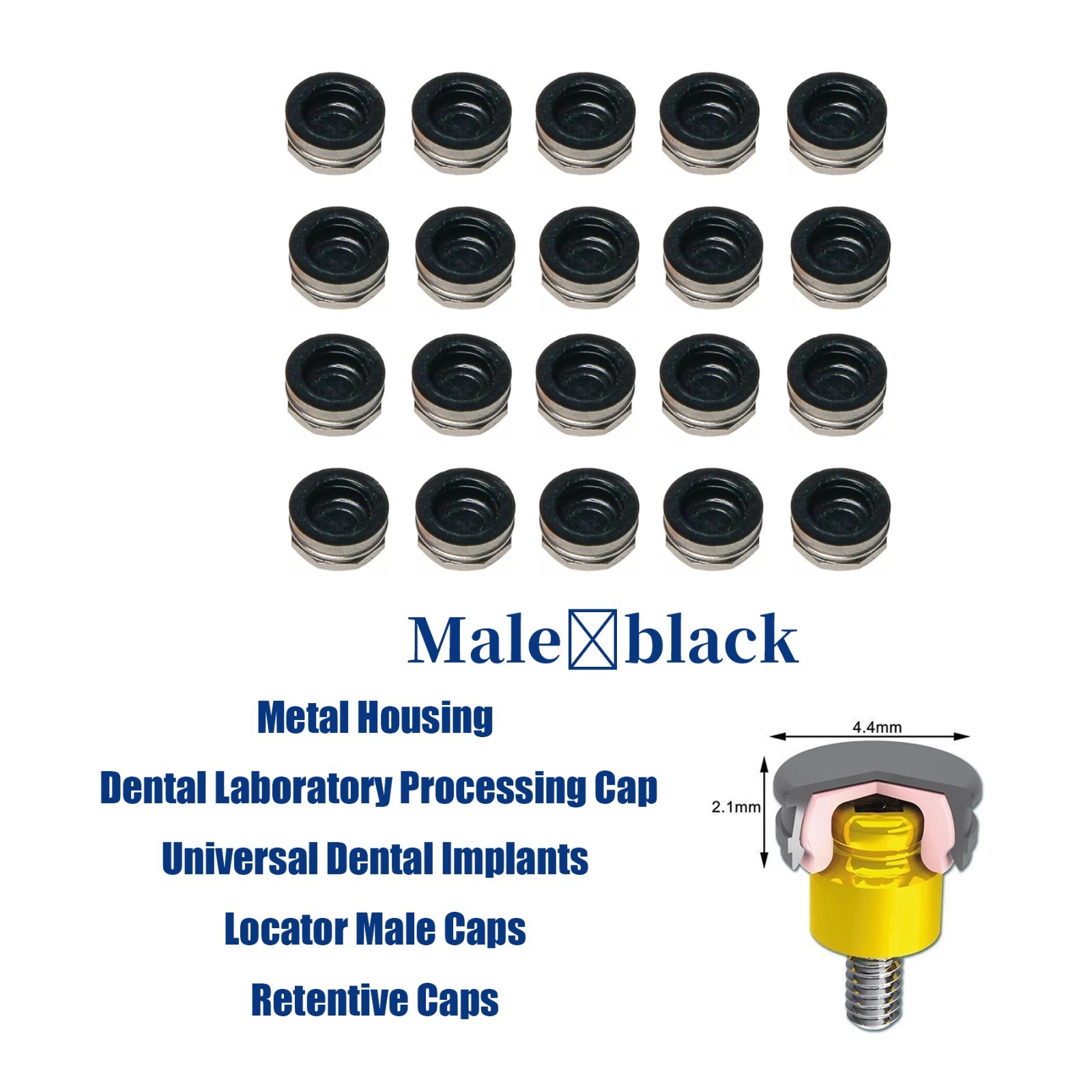 Implant Universal Retention Caps Set Insertion Extraction Tool Remove Core Tool