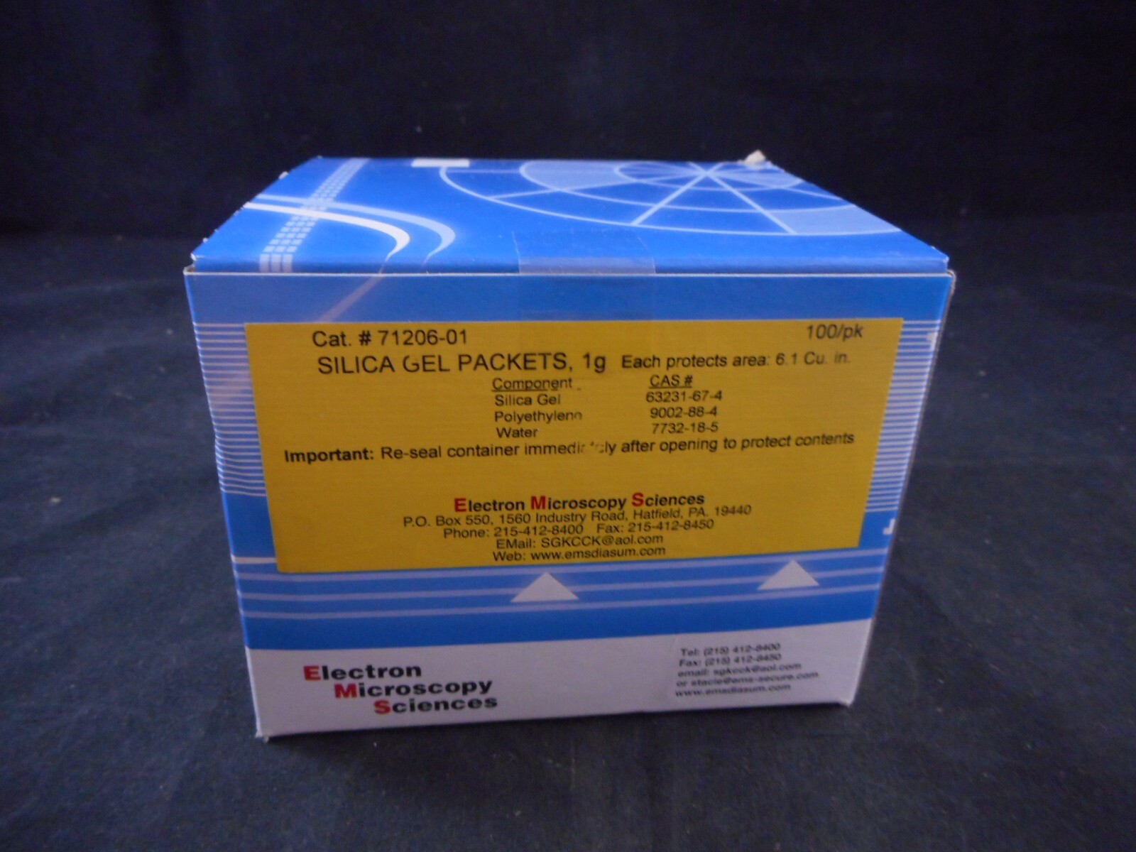 EMS Silica Gel Packets 1g 7/8” x 1-1/2” Protects 6.1 Cu. in. 71206-01 100/PACK