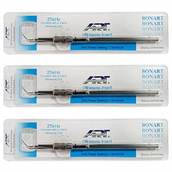 3/PACK Bonart Dental Ultrasonic Insert Tip 25K or 30K Metal or Plastic Grip