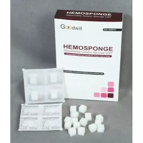 HEMOSPONGE ABSORBABLE GELATIN STERILE DENTAL SPONGES 32pcs PACK #10x10x10mm