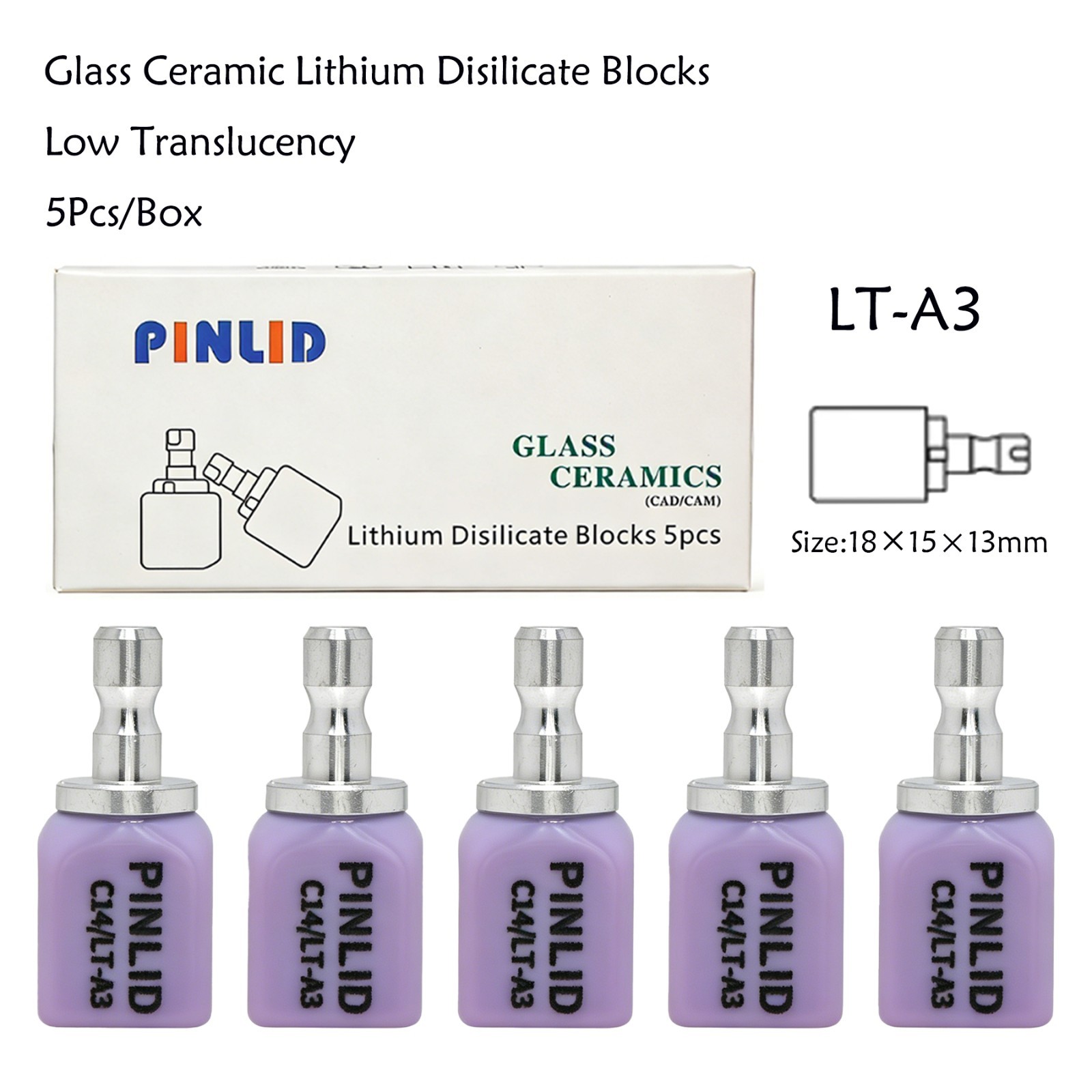 C14 LT Lithium Disilicate CAD/CAM Blocks A1 A2 A3 Glass Ceramic For CEREC InLab