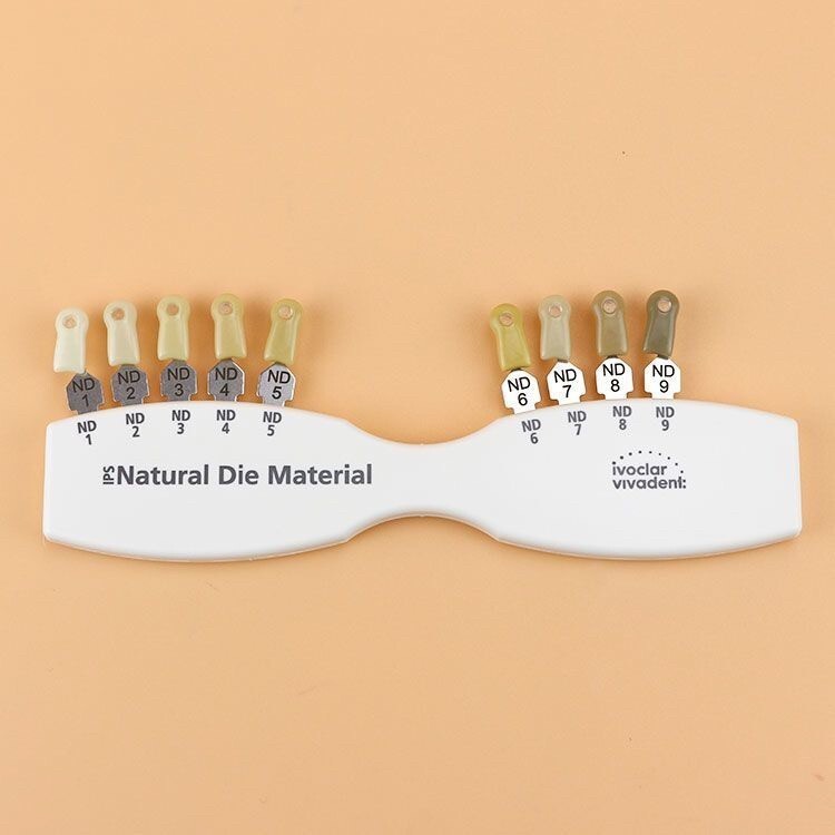 1 Set Dental Shade Guide ND1-9 Abutment 9 Colors IPS Natural Die Material Tooth