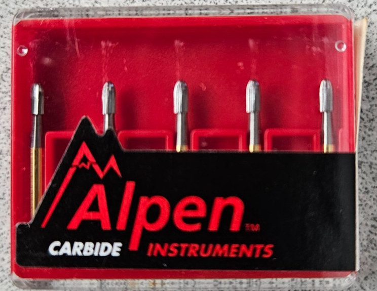 Alpen Instruments #R707404 FG Flute Egg Trim & Finish Carbide Bur-1 Pk of 5 Burs