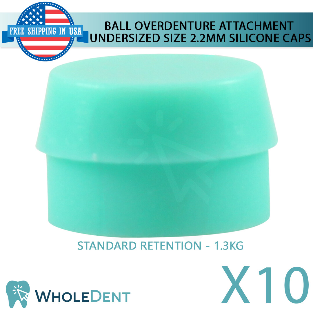 10x Standard Aqua Silicone Cap Ø2.2mm Ball Attachment Abut ment Dental Im plant