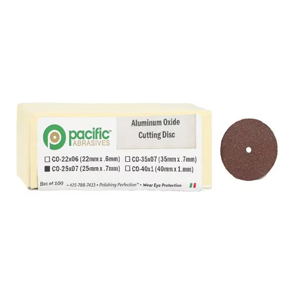 Pacific Abrasives Cut Off Discs Aluminum Oxide 100/Bx 35 x 0.7 mm and 40×1 mm