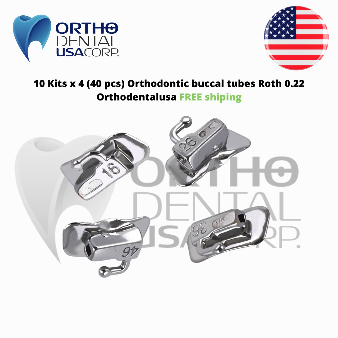 10 Kits x 4 (40 pcs) Orthodontic buccal tubes Roth 0.22 Orthodentalusa Corp