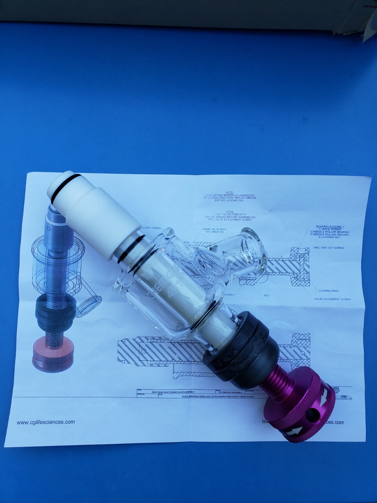 Chemglass Drain Valve Zero Dead Space CG-1968-Q-01
