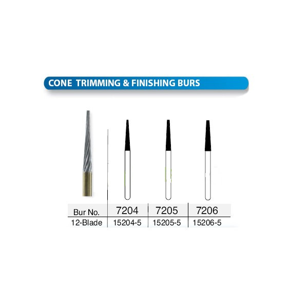Beaver Dental Carbide CONE Shape Trim & Finish Burs FG for High Speed Handpieces
