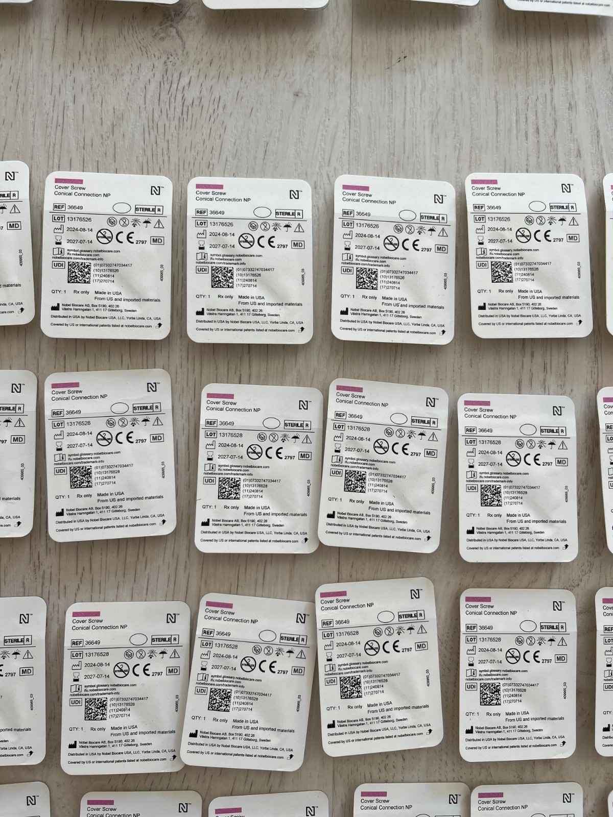 Original Nobel Biocare Conical Connection CC cover screw NP/RP – 283 pieces