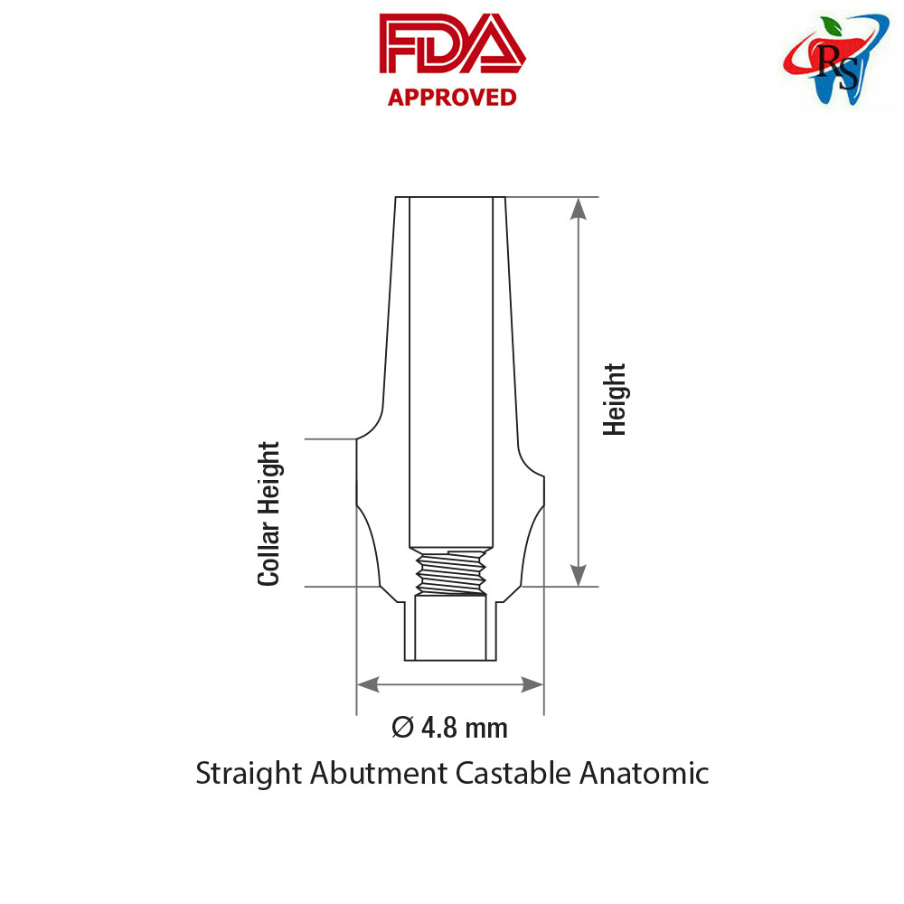 10pcs DSl Plastic Castable Straight Anatomic Abutments Internal Hex Dental Lab