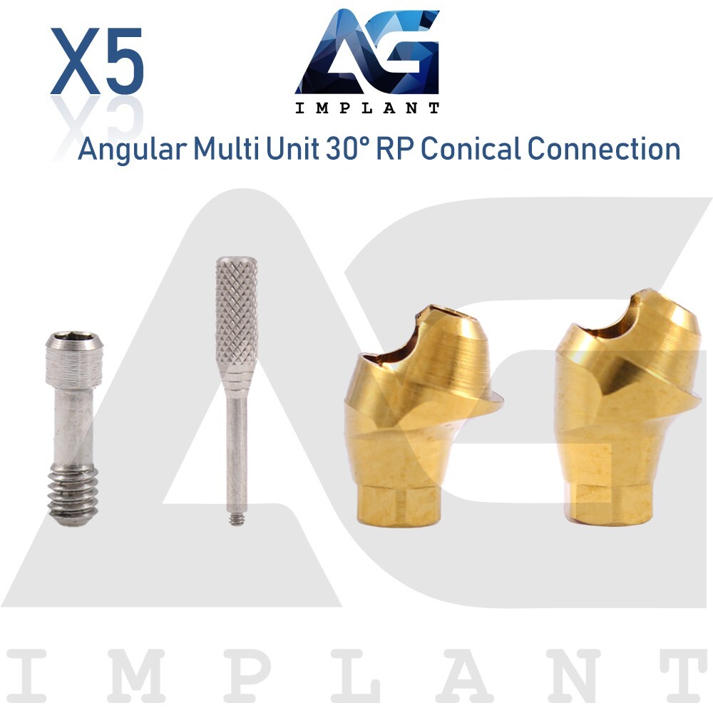 5 Angular Multi Unit Prosthetic System 30° Conical Connection RP With Screw 1.6m