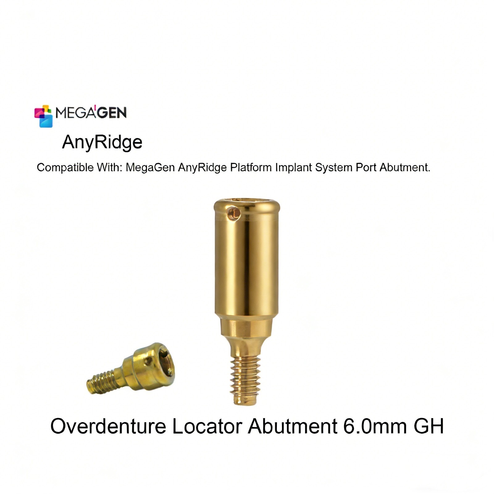 Overdenture Abutment Removable Anchor for MEGAGEN AnyRidge All Platform 1-7.0 GH