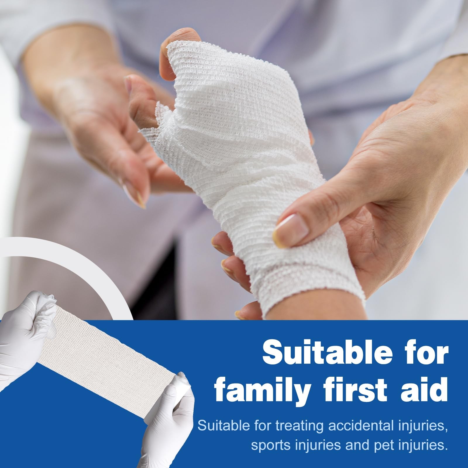 AZEN 25 Pack Gauze Rolls 3 in x 4.1 Yards Non-Stick First Aid Bandages