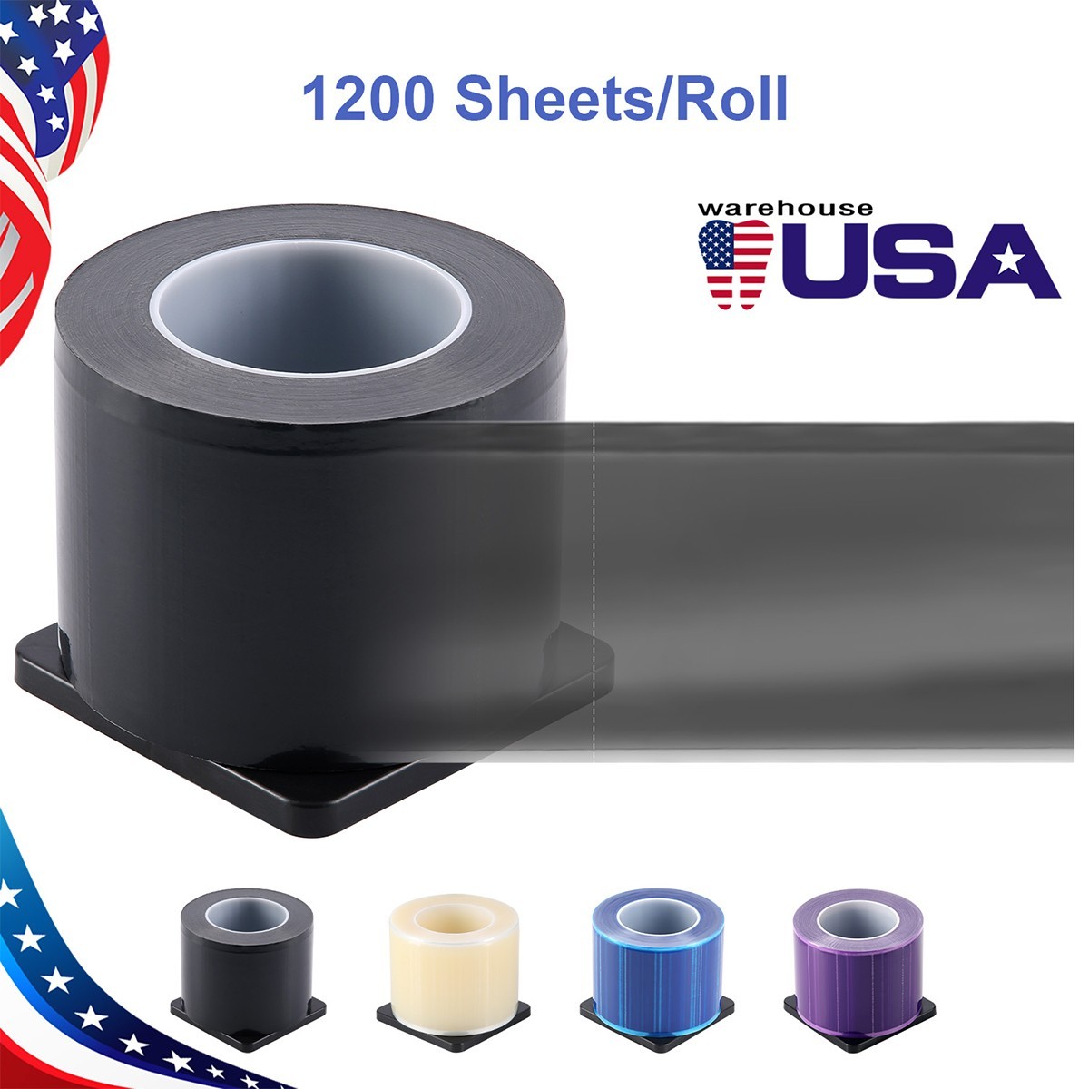 4″ x 6″ Medical Dental Barrier Film Tatoo Covers Taper Adhesive Roll 1200 Sheets