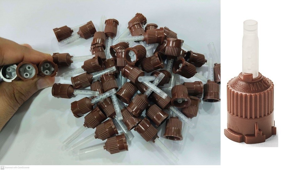 Dental BROWN MIXING TIPS for Core Bulid up Material & Temporary Cements 50 pcs