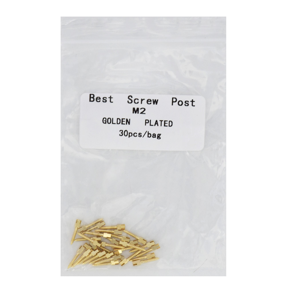 30 Pcs Dental Screw Post 24K Gold Plated Conical Refills S/M/L/XL For Root Canal