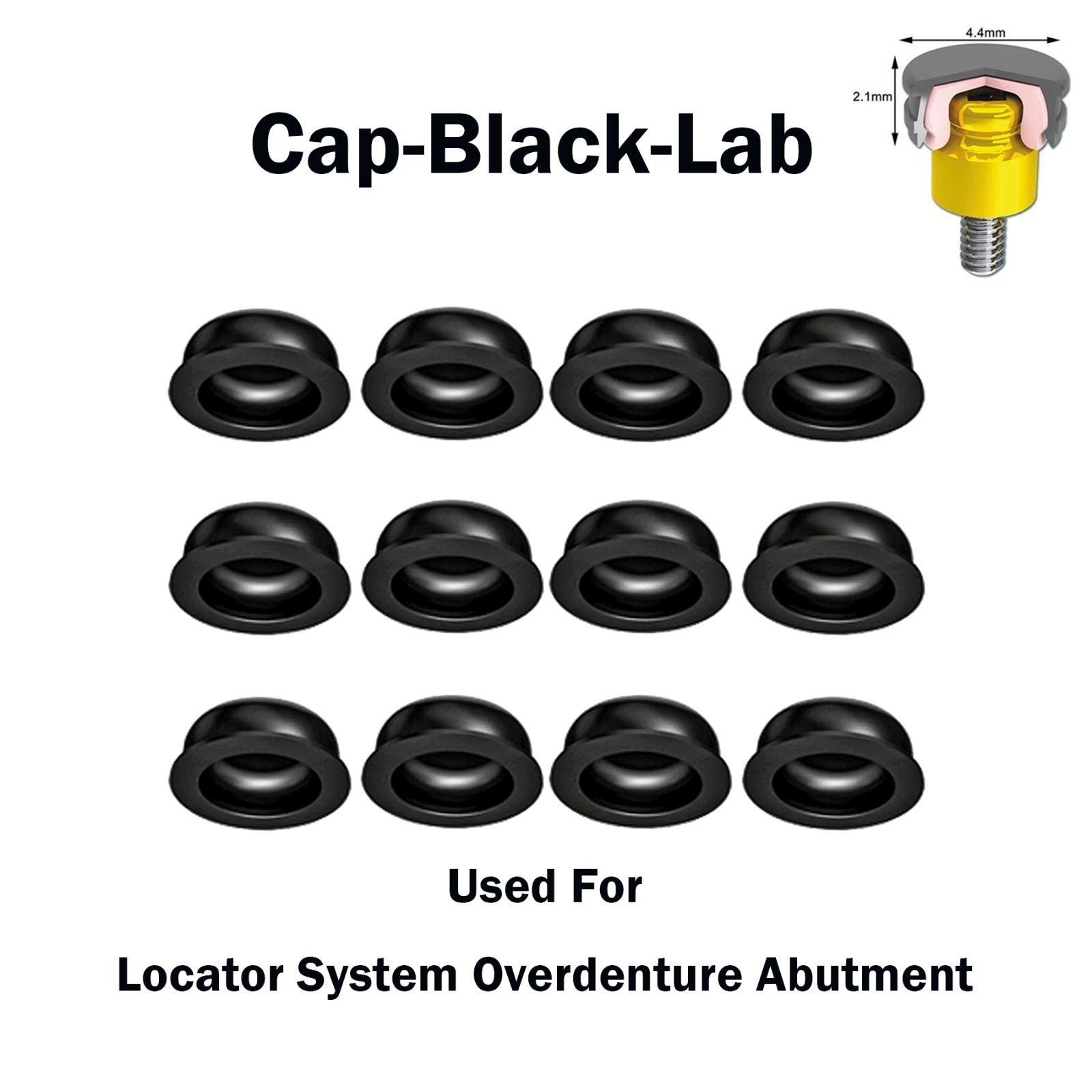 Zest Locator Dental Replacement Metal Housing &Black Lab Processing Cap Assembly