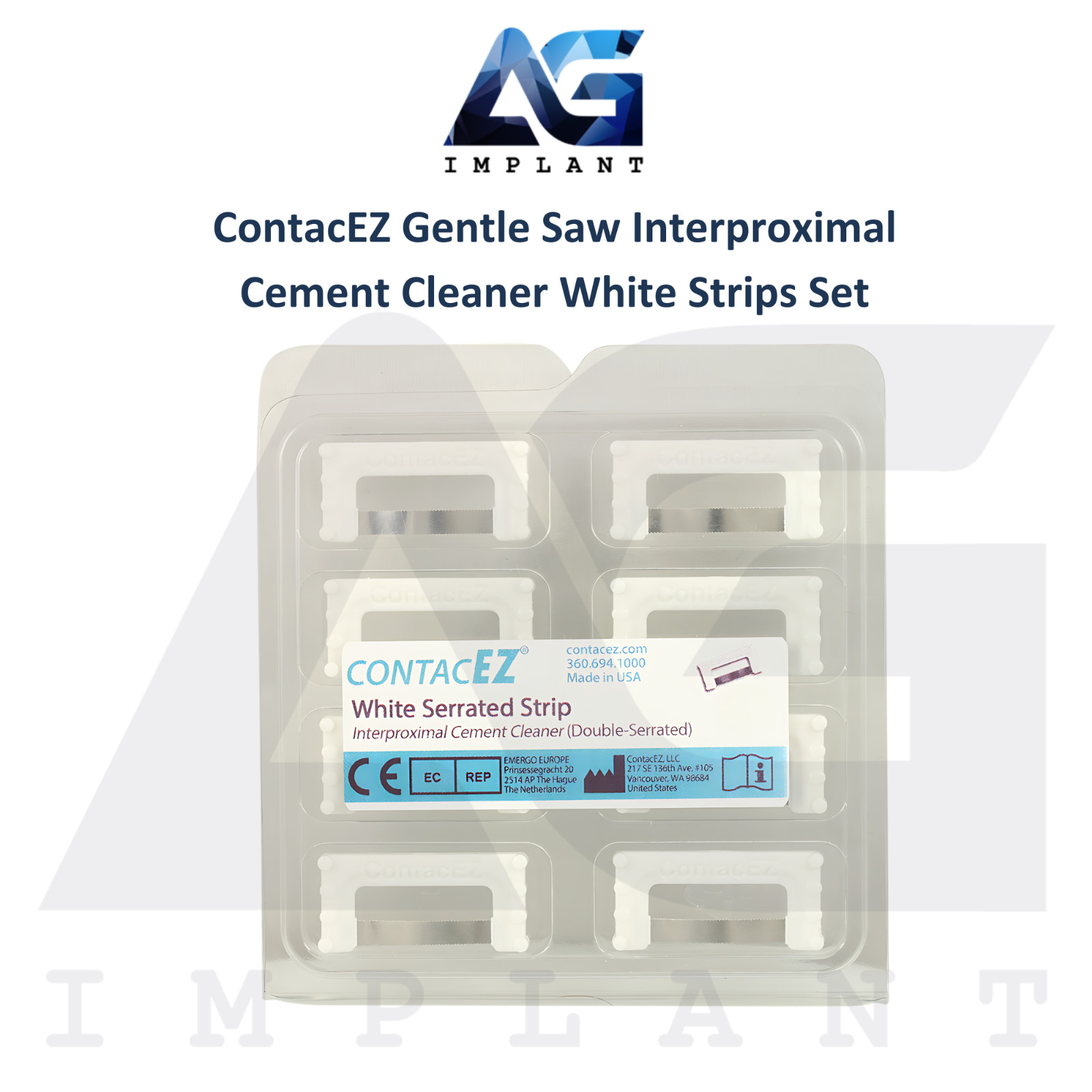 ContacEZ Gentle Saw Interproximal Cement Cleaner 8pcs Dental White Strips Set