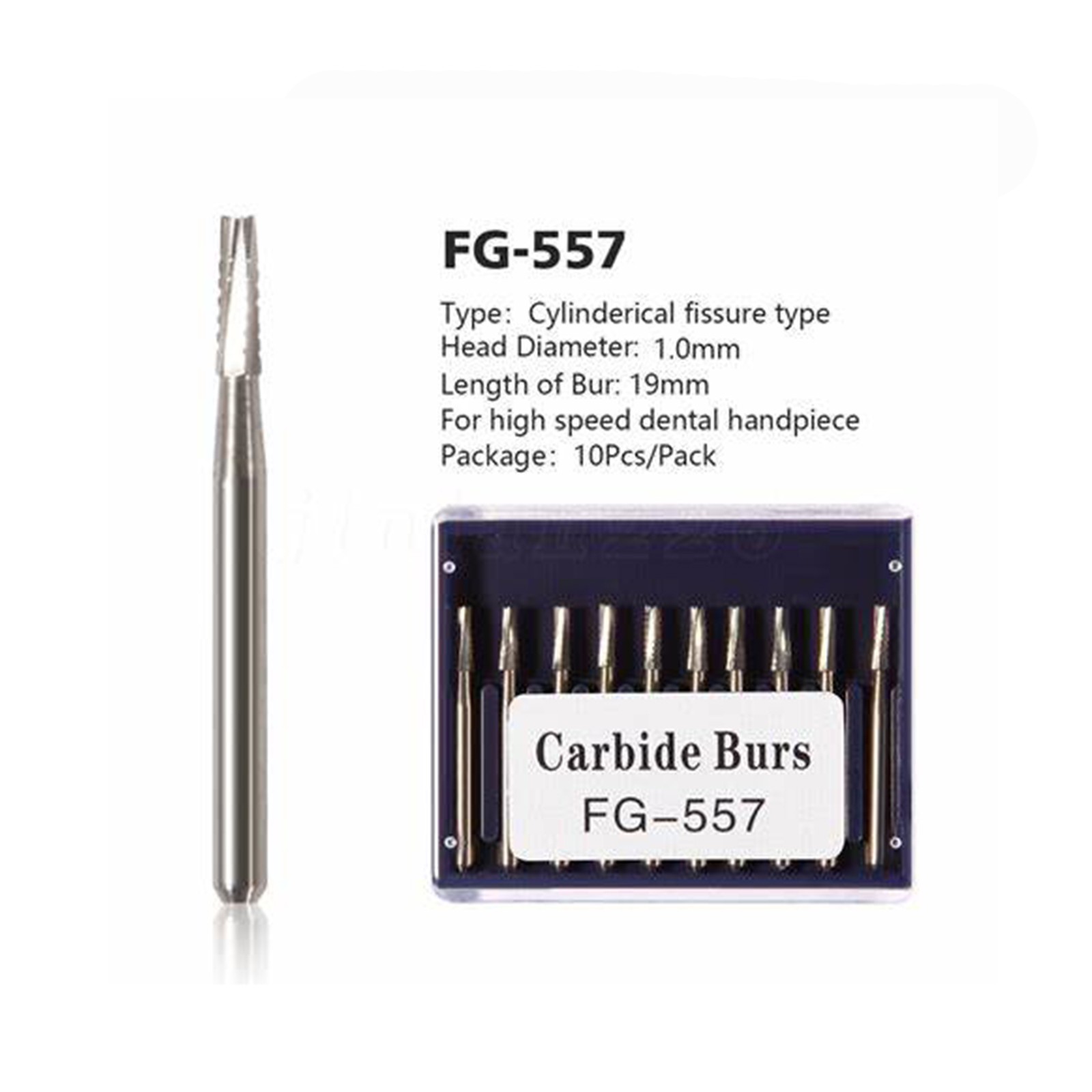 FG 557 Carbide Burs – Friction Grip for High-Speed Handpieces, Midwest Type