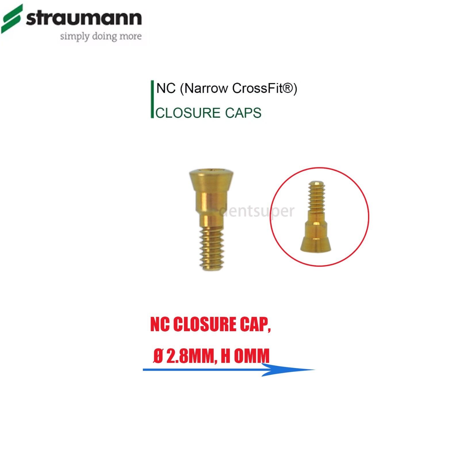 Fit Straumann ITI BL/BLT Healing Caps RC/NC, 3.6-6.5mm, Titanium, Closure Screws