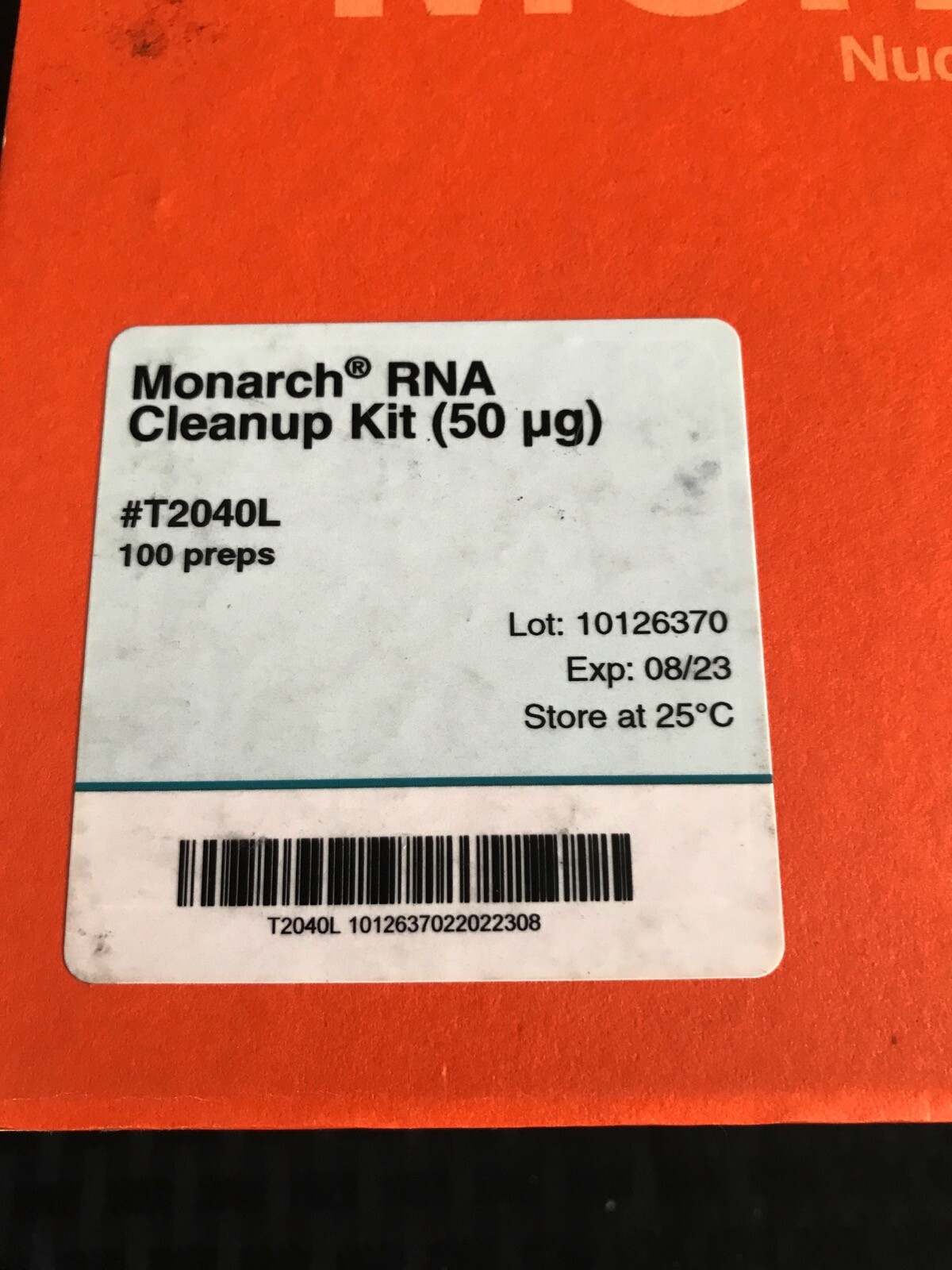NEW ENGLAND BIOLABS Monarch RNA Cleanup Kit 50ug 100 Preps T2040L