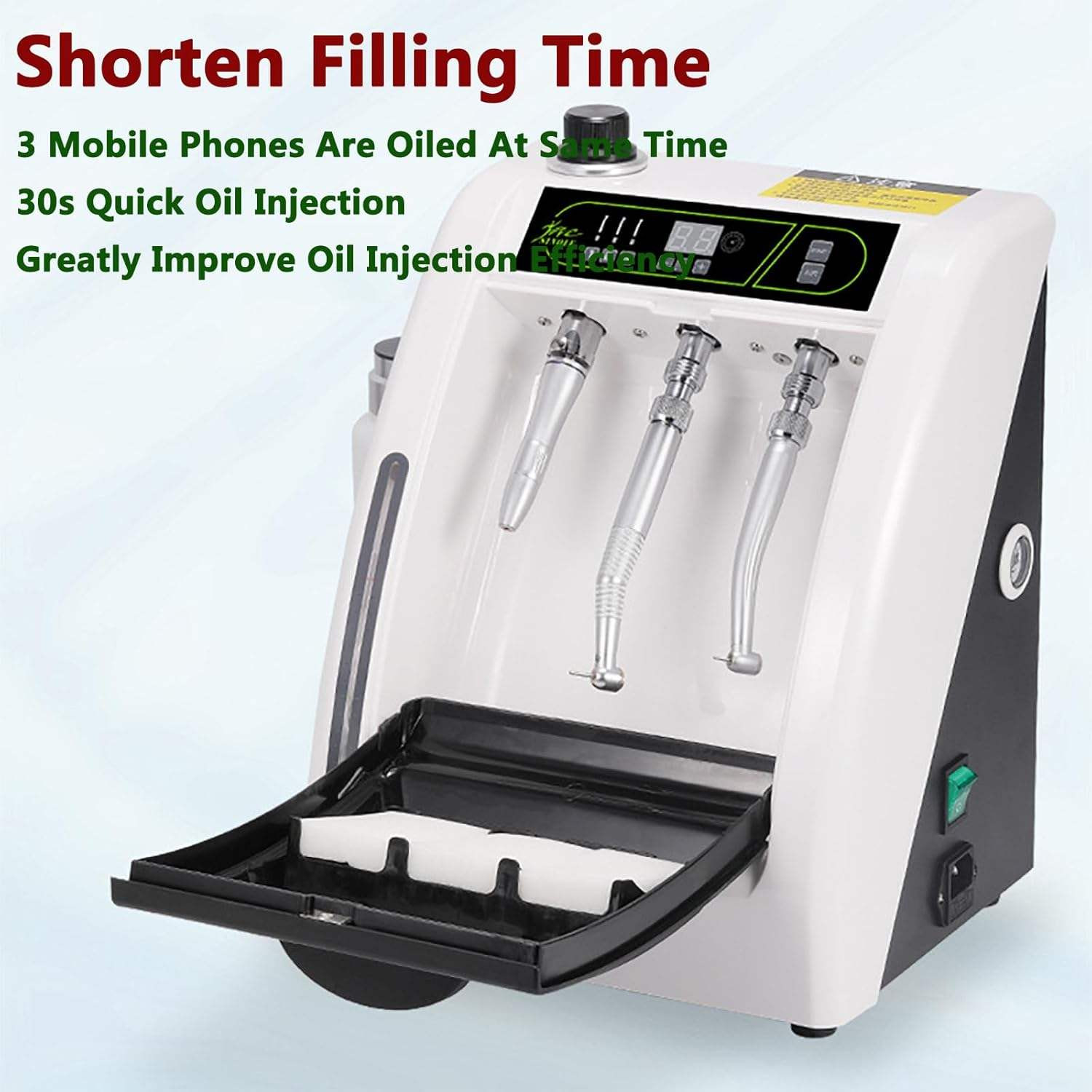 Dental Handpiece Oil Lubricating Machine Drill Oil Lubricator 4&6 Hole HP-330 US