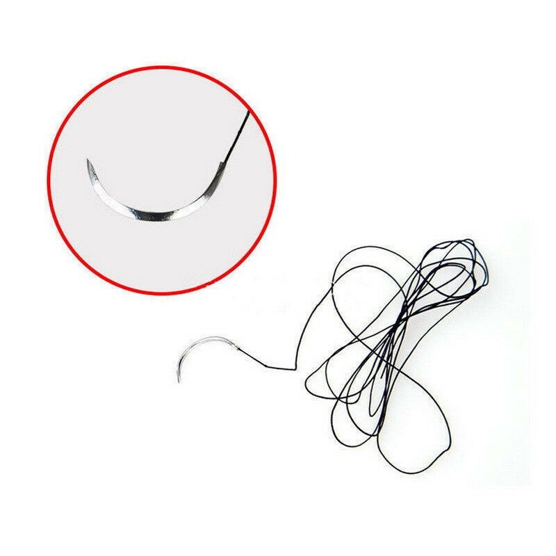 12 Pcs/Box Dental Surgical 3/0 Suture Silk Braided Non Absorbable Suture