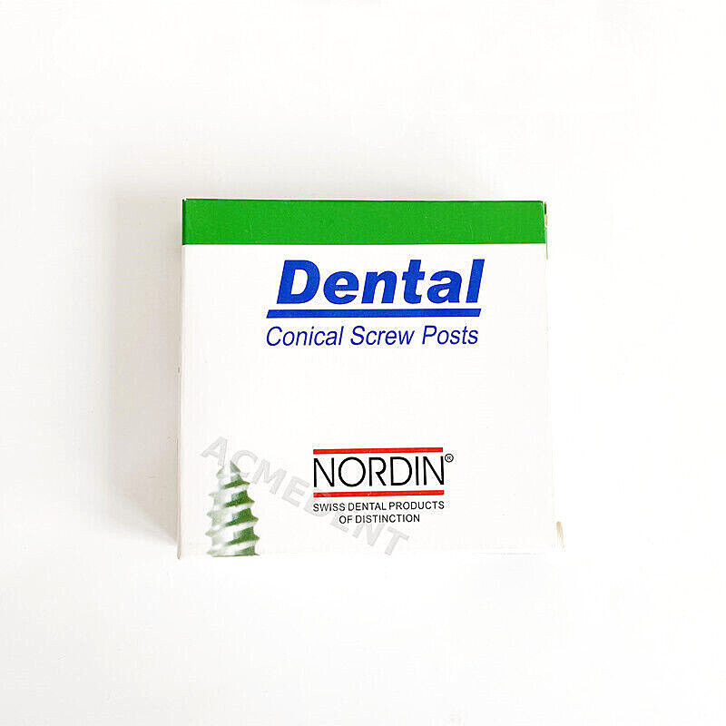 1 Box Dental Root Canal Pins Conical Plated Screw Post Core Repair Kit Titanium