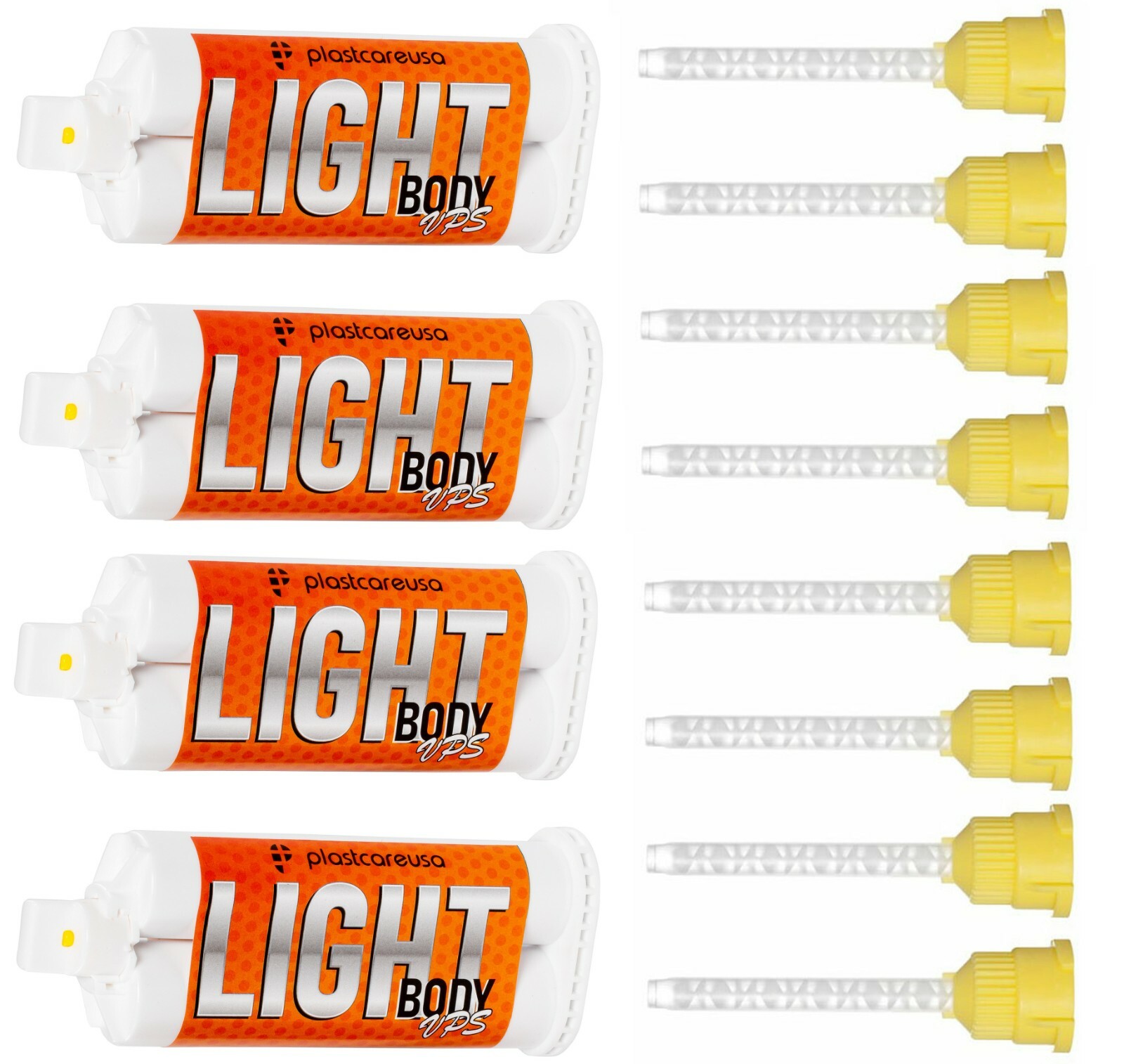 Dental Impression Material VPS Light Body Regular Set (4 Cartridge & 8 Tips) PVS