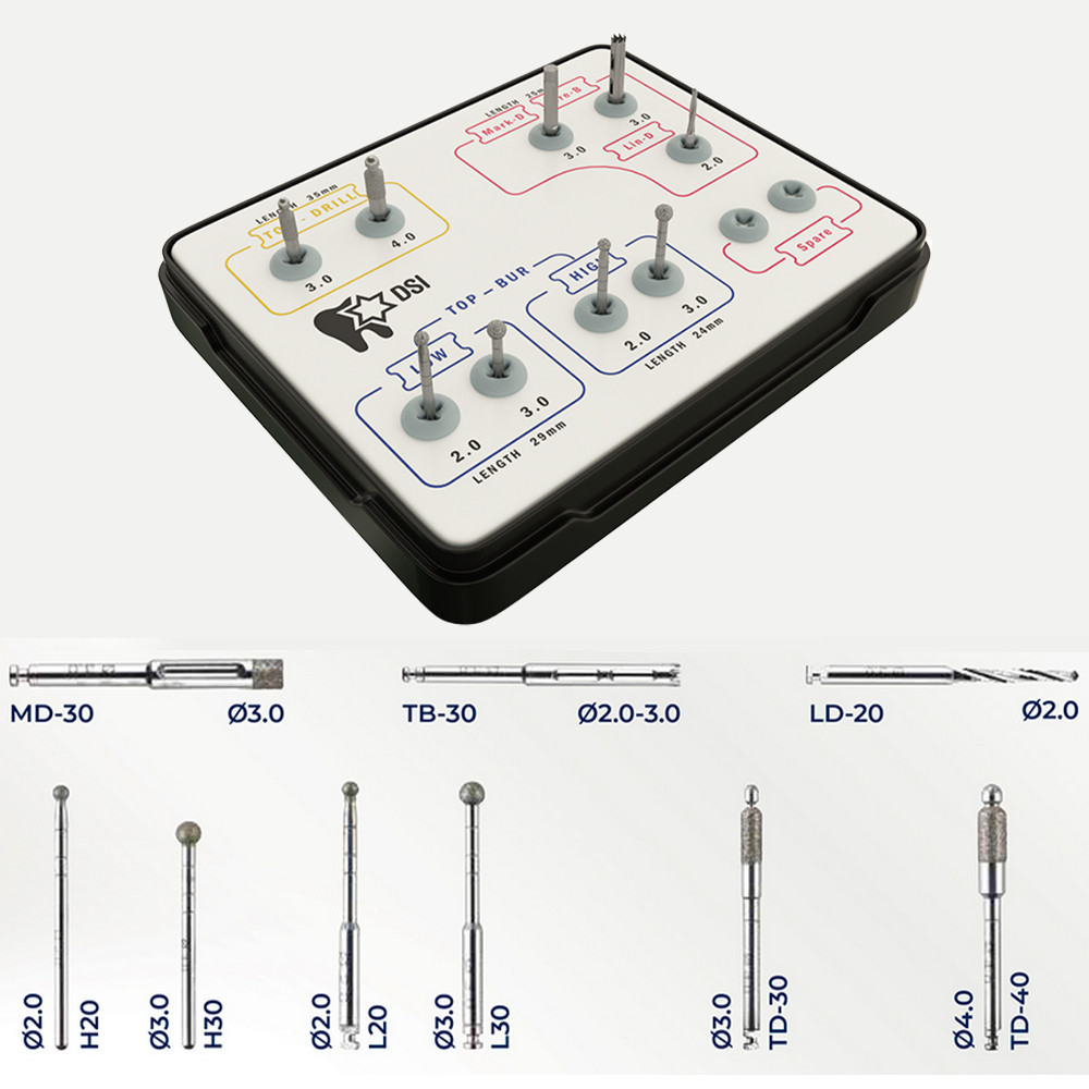 1pcs Dental Surgident TOP System Osteotome Kit Surg ical Tool Drills Bur