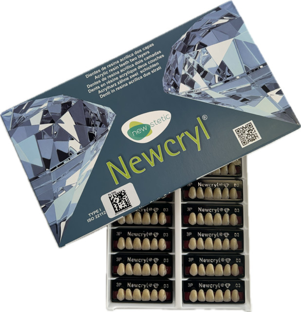 Newcryl Upper Anterior Mould A26 1 x 6 33° Two-Layer False Teeth Multi-Shade