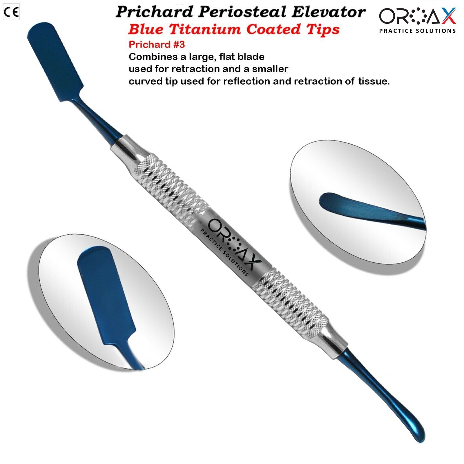 Blue Titanium Pritchard Periosteal Elevator – Dental Implant Surgery Instrument