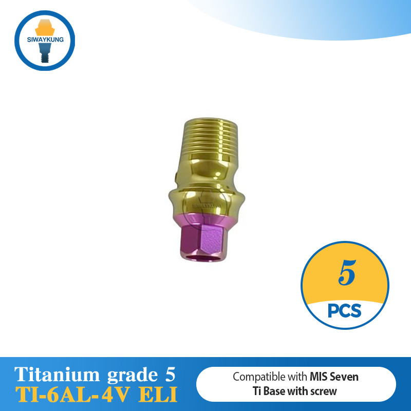 5 pcs Ti-base Abutment CAD/CAM ti base fit to MIS Seven platform NP SP
