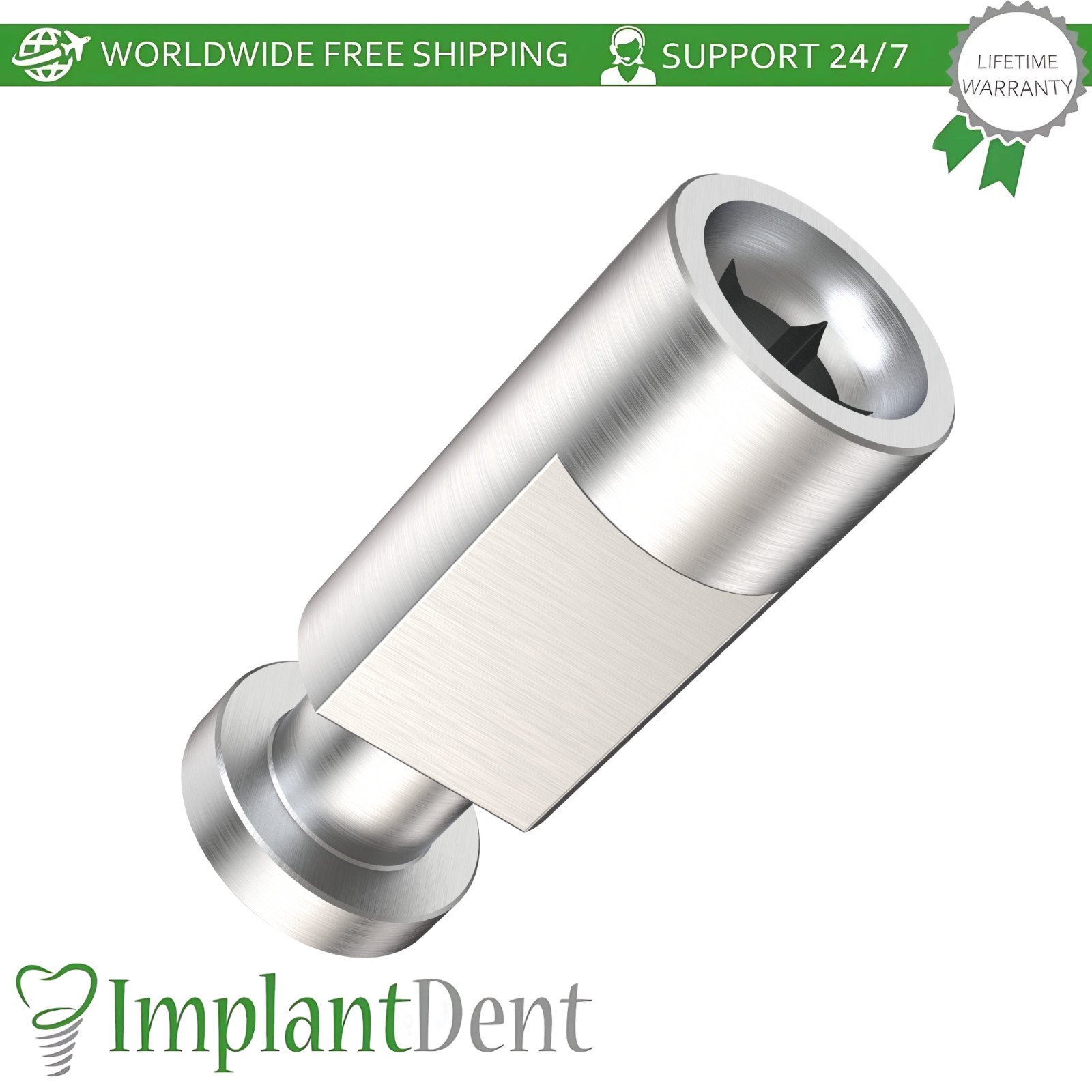 X5 Dental Fixture Analog Ø4.5mm DENTlUM® Compatible Int Hex Stainless Steel