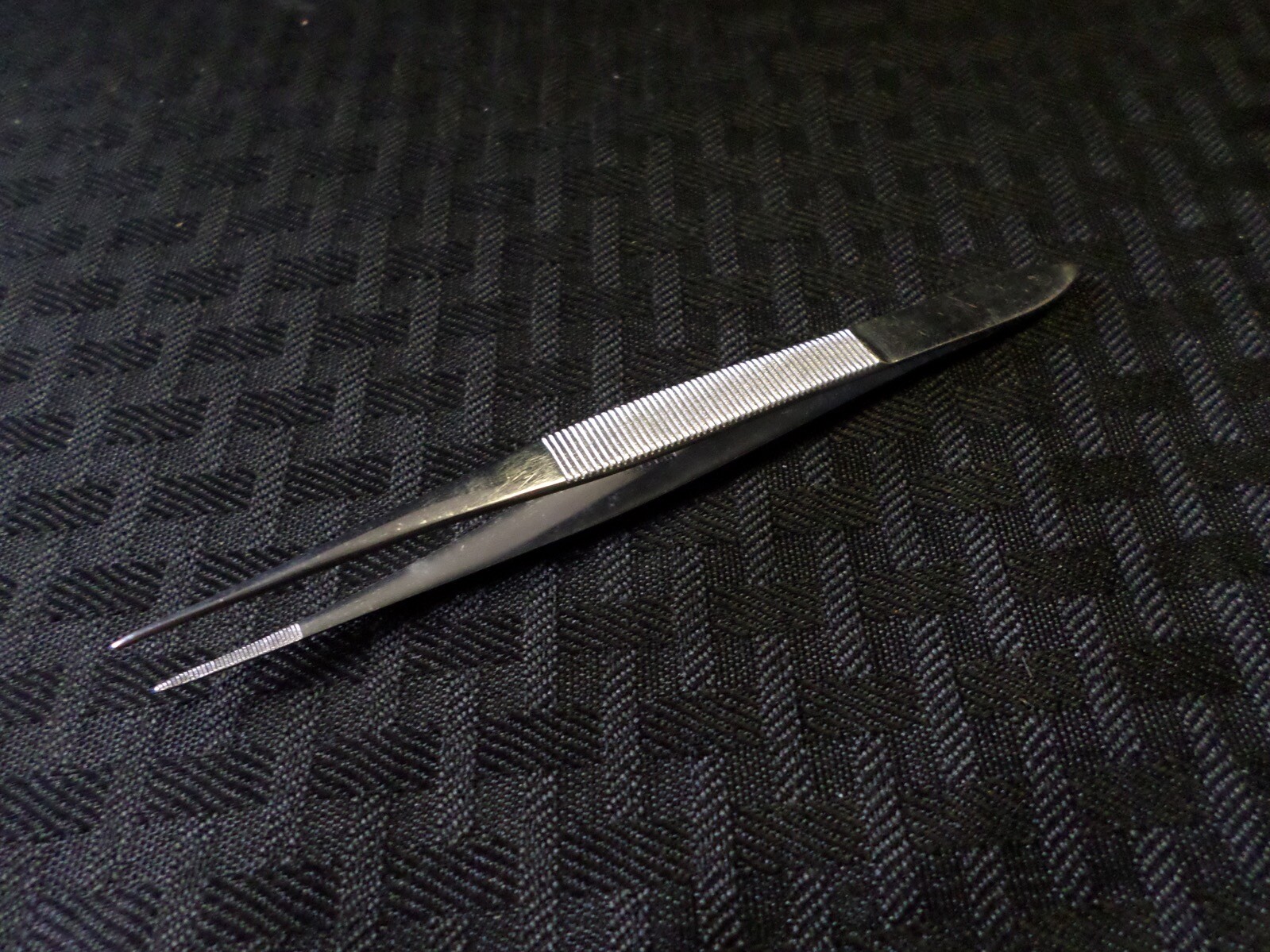 (2) Lab Stainless Steel 4-3/4” Point Serrated Tweezer Forceps 14mm x 2mm Grip