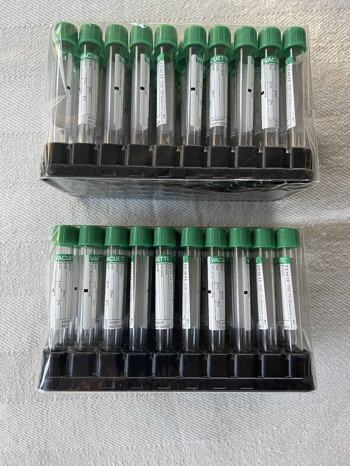 Vacuette 456287P 3.5ml Lithium Heparin Tubes Non-Ridged 13×100 Exp 3-5-2024 NEW