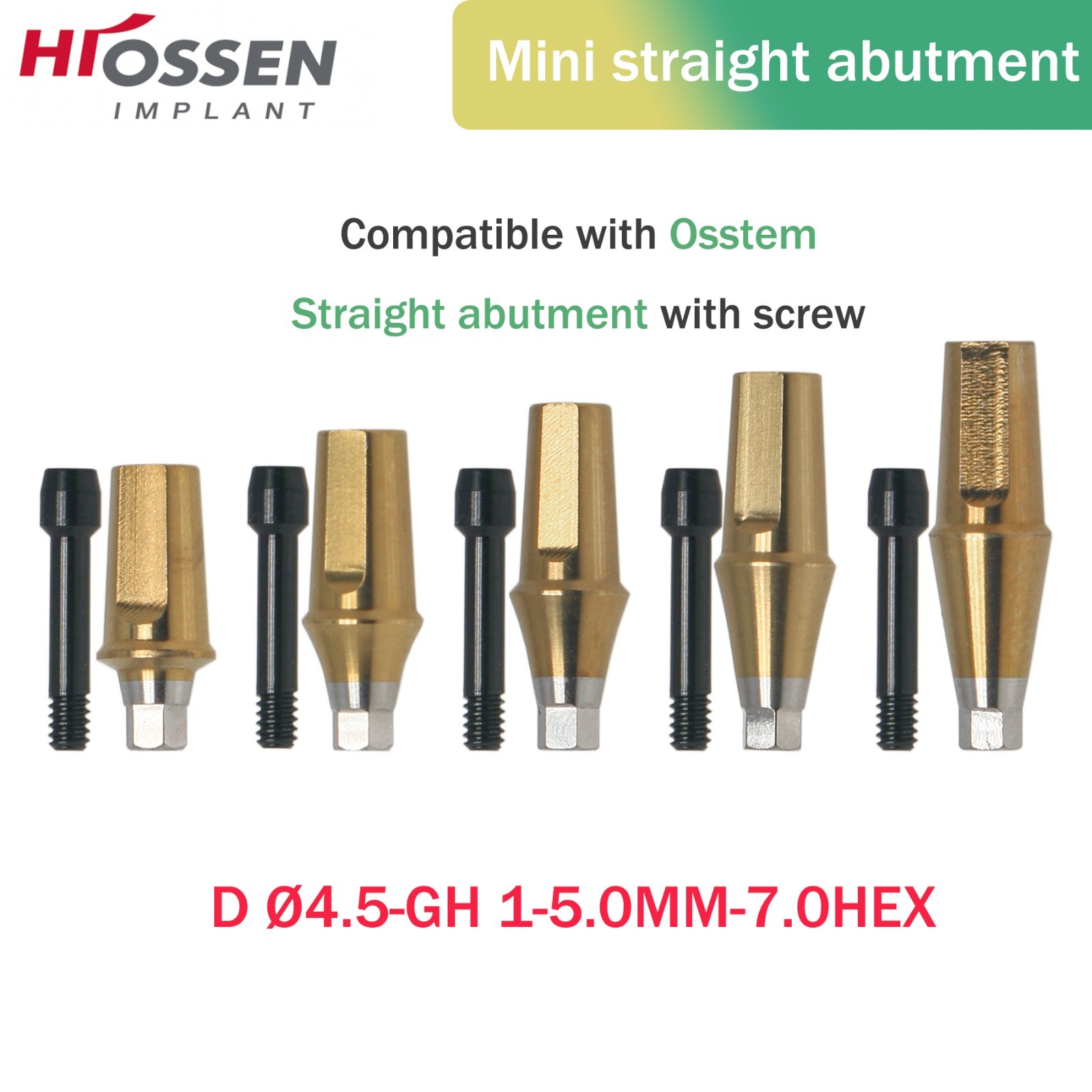 Hiossen ET III MINI Regular Hex Straight Transfer Abutment Implant 4.5/5.0/6.0mm