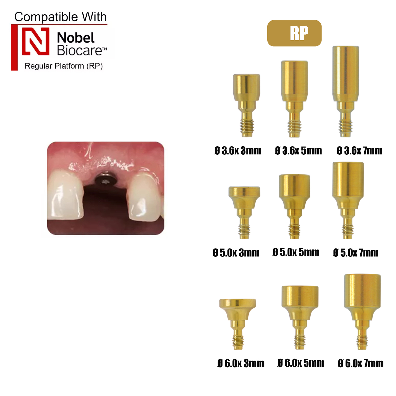 Locator/Healing Abutments for Nobel Biocare Implant NP/RP Platform Closure Cap
