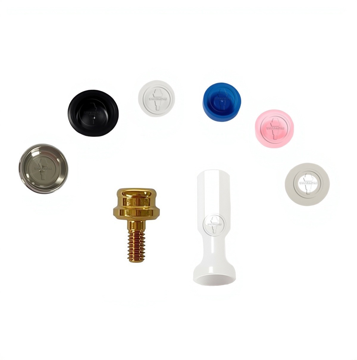 Locator abutment Male caps kit fit to MIS SEVEN WP platform GH1-6
