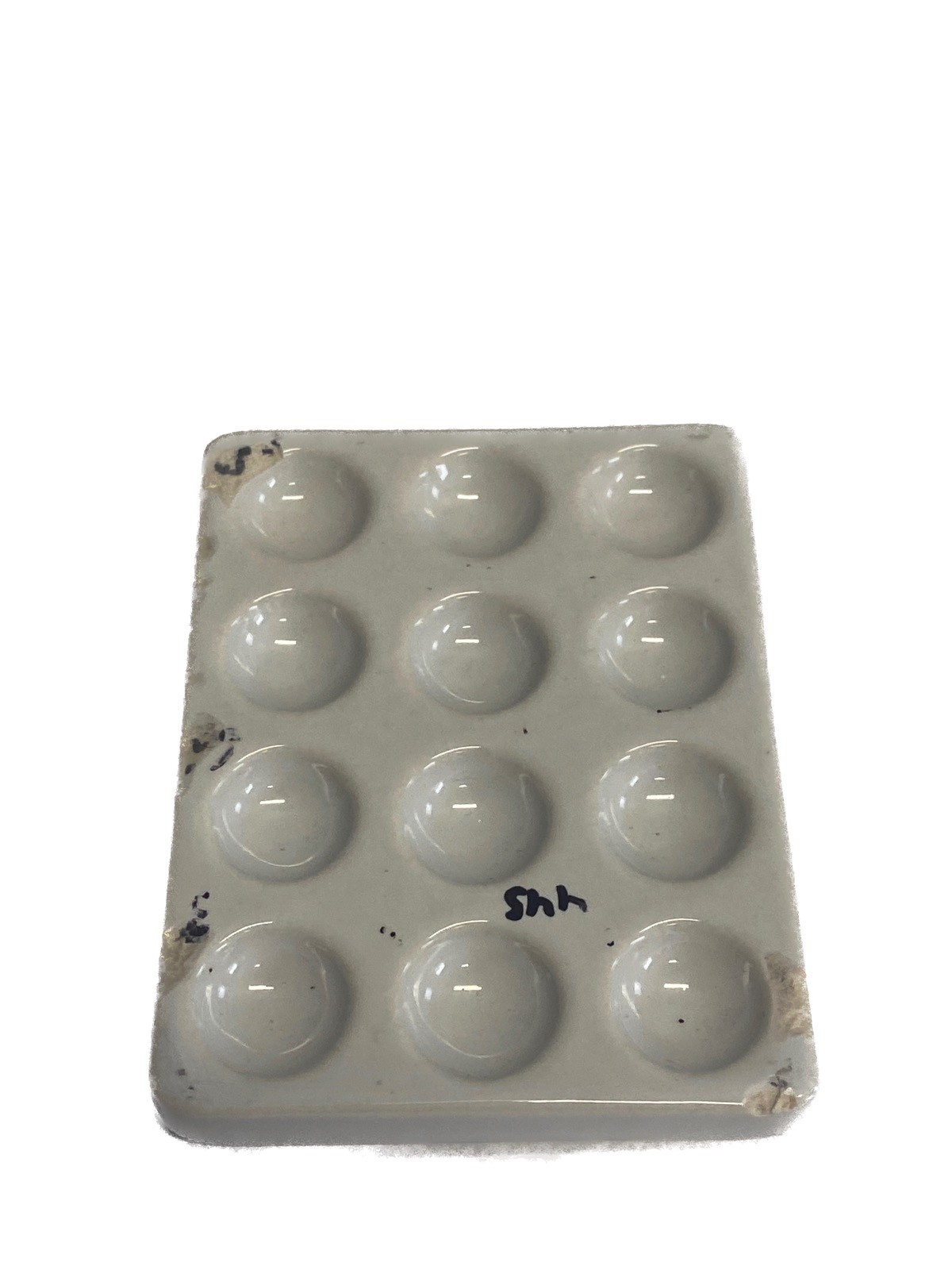 Laboratory White Porcelain 12-Well Depression Color Reaction Spot Plate 118mm B