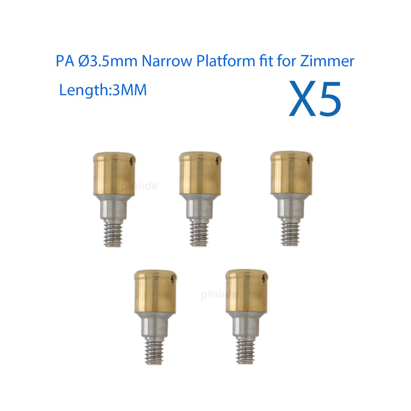 Dental Attachment Abutment for Zimmer Screw-Vent PAØ3.5/4.5 Platform Compatibles