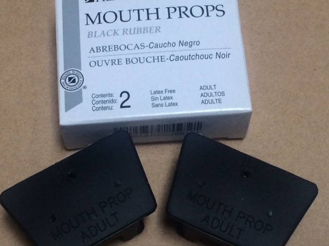 DENTAL MOUTH PROP BLACK RUBBER ADULT SIZE LATEX FREE TWO IN A BOX TEN bOXES