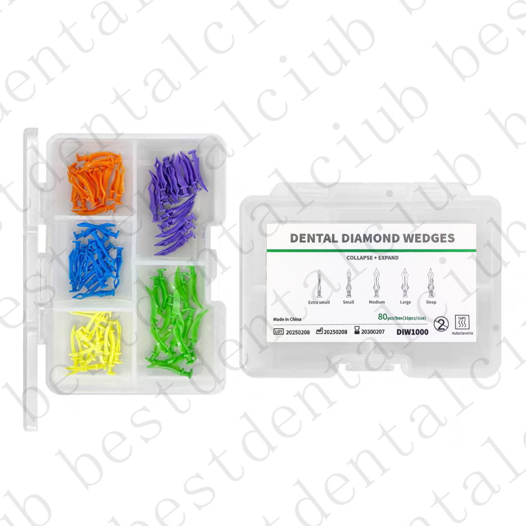 80pcs Dental Diamond Wedges Plastic Fixing Diastema Adaptive Interdental Wedge