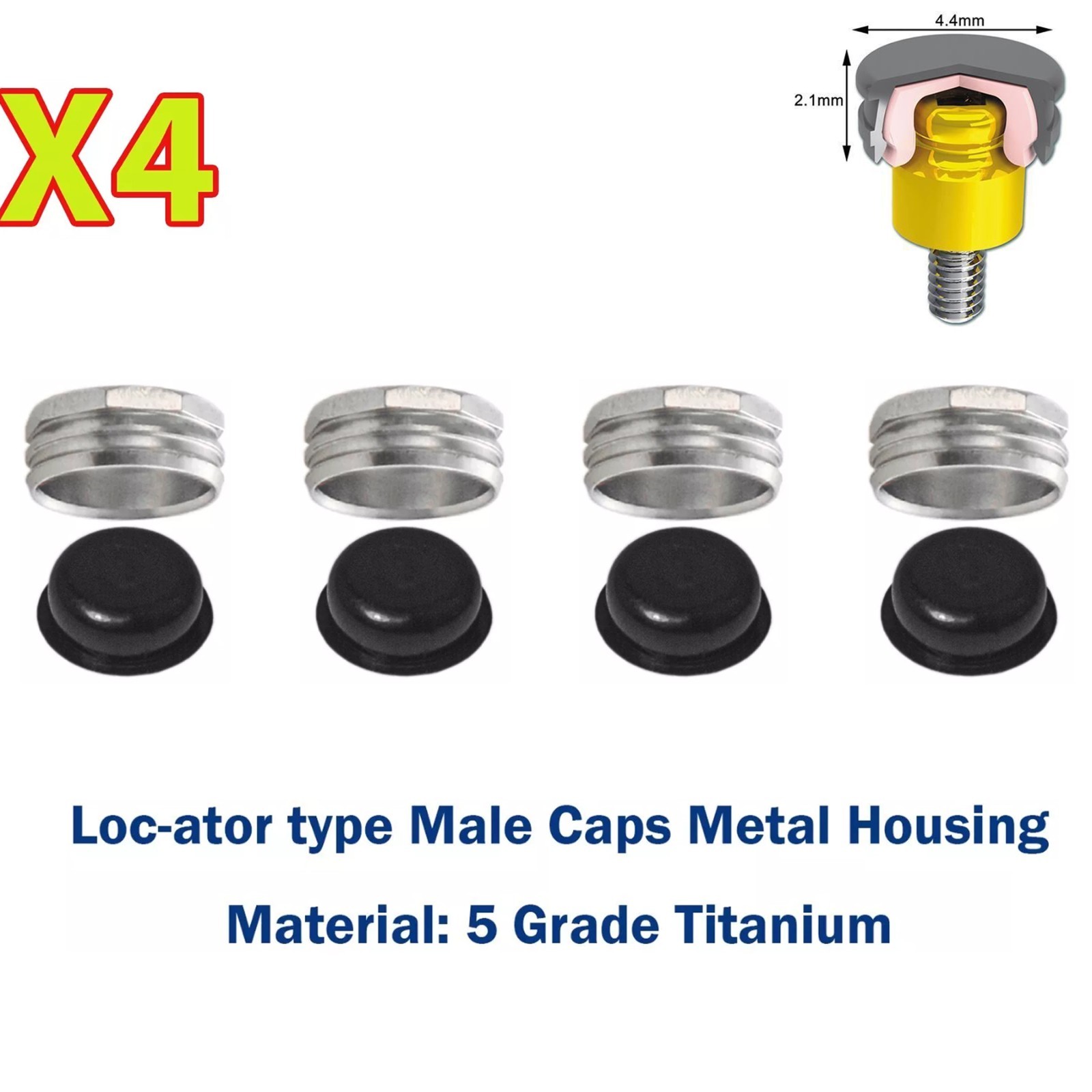 For MegaGen AnyRidge Locator Abutment GH 1-7mm & Overdenture Male Caps Removable