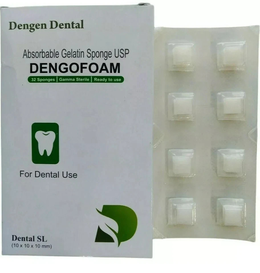 Dengen Dengofoam Absorbable Gelatin Sponge USP 32 Sponge 10x10x10mm (Free ship)