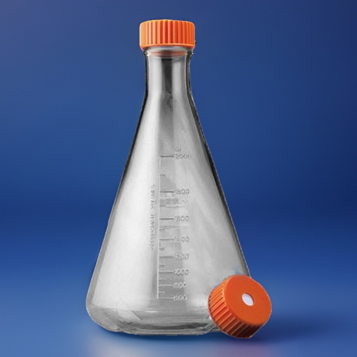 15 PCS; Corning 431403 PC Baffled 1000mL Erlenmeyer Sterile Flasks w/ Vented Cap