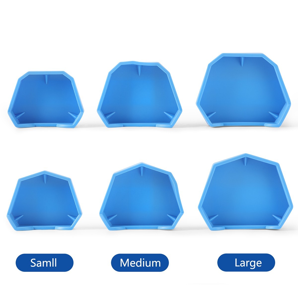 6PCS AZDENT Dental Lab Model Former Base Molds Set Silicone Mould Tray Base