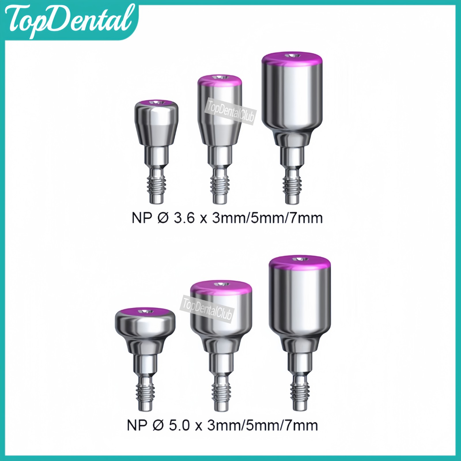Dental Healing Cap Abutmment RP NP Compatible Fit Nobel Active Yellow Purple