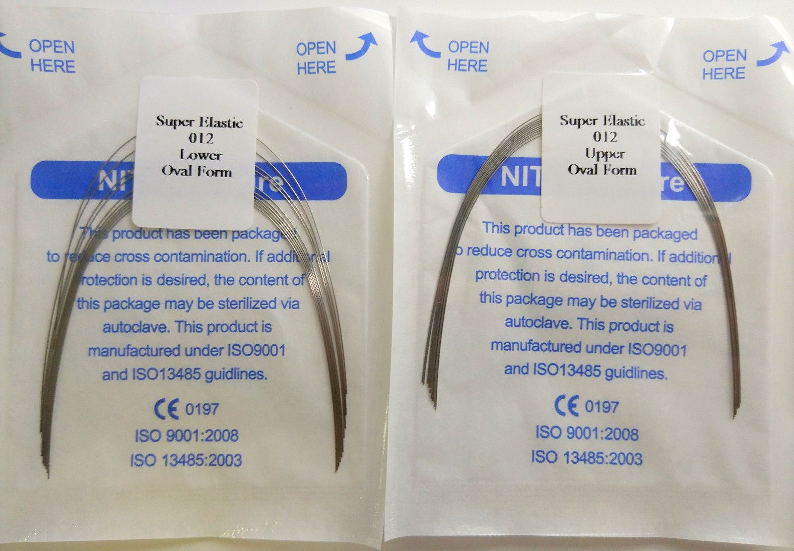 10Packs Dental Ortho Arch Wires Round Super Elastic Niti Oval Form 12-20 U/L