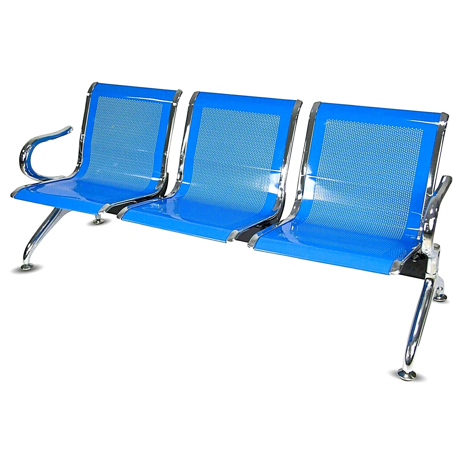 DENTAL MEDICAL RECEPTION WAITING ROOM OFFICE CHAIRS ALUMINUM 3 SEAT BENCH